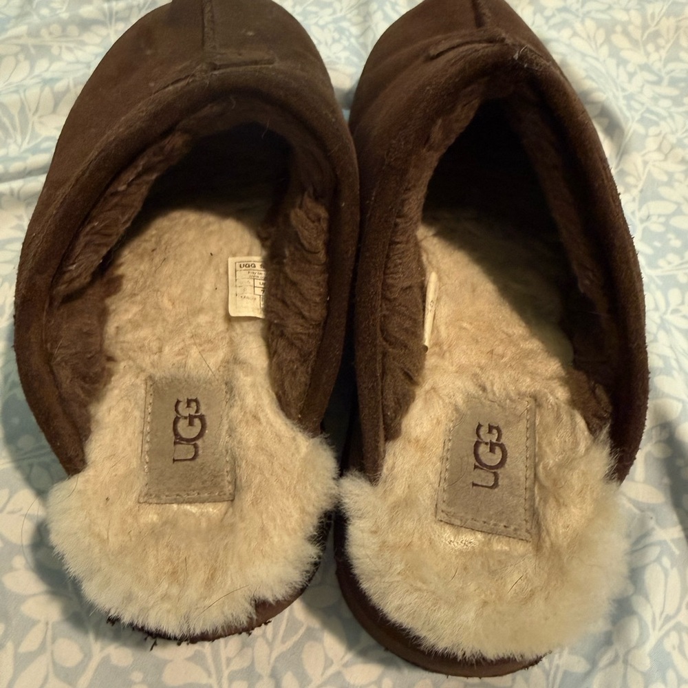 UGG Brown Suede Platform Mule Slippers - Picture 7 of 8